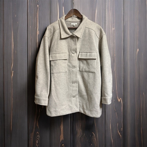 Max Studio Jackets & Blazers - Max Studio Light Gray Shirt Jacket